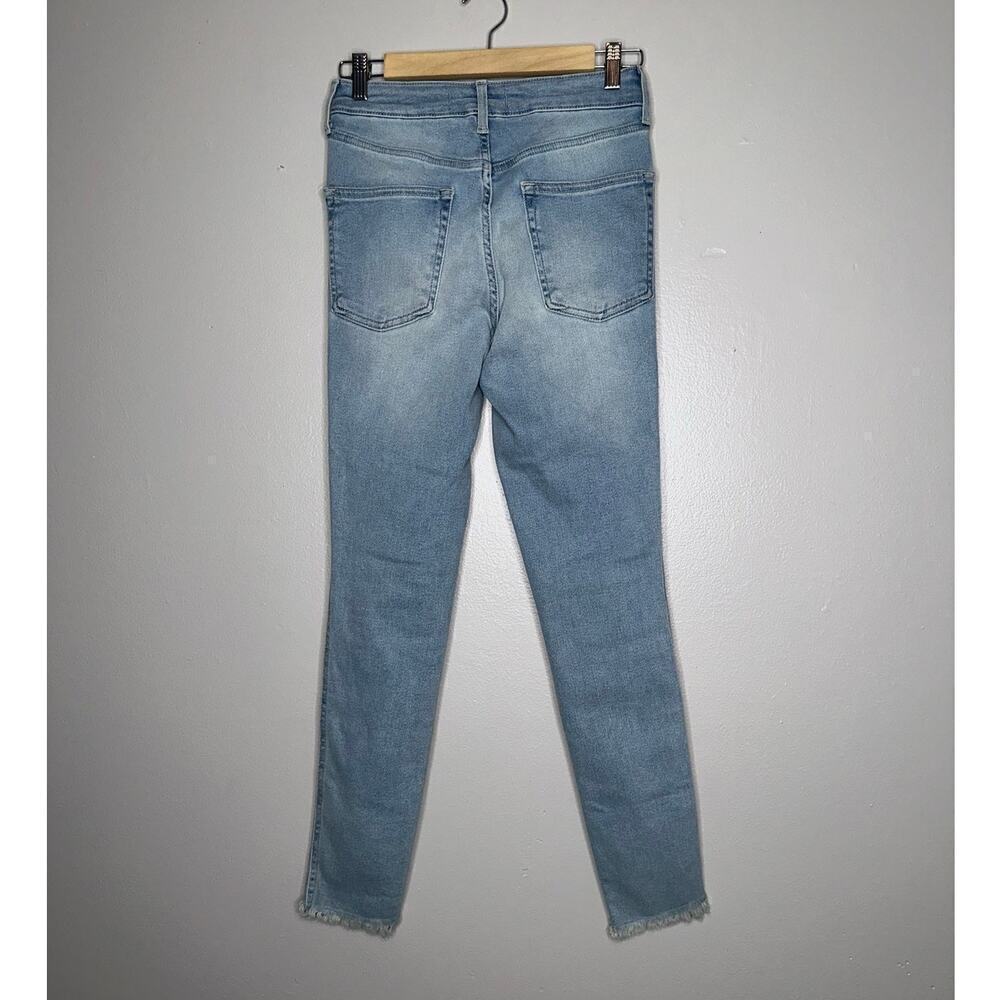 Free People x We The Free Raw High Rise Skinny Jeans No Rips Blue Size 28 - Picture 6 of 6